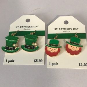 St Patrick’s day earrings shamrock leprechaun